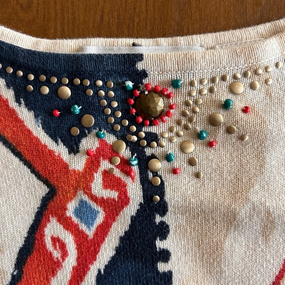 Alfred Dunner 100% Cotton Pattenered 3/4 Sleeve Sweater - Picture 3 of 5